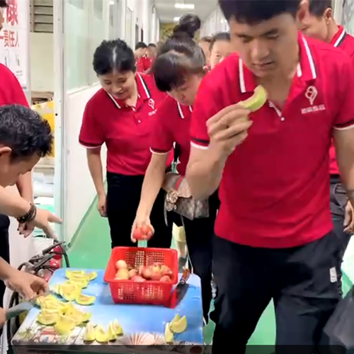AG8亚洲游集团饰品厂为员工发放应季水果